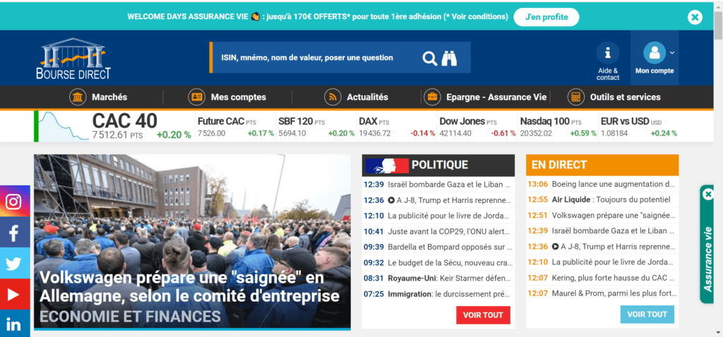 investir son argent : Bourse direct